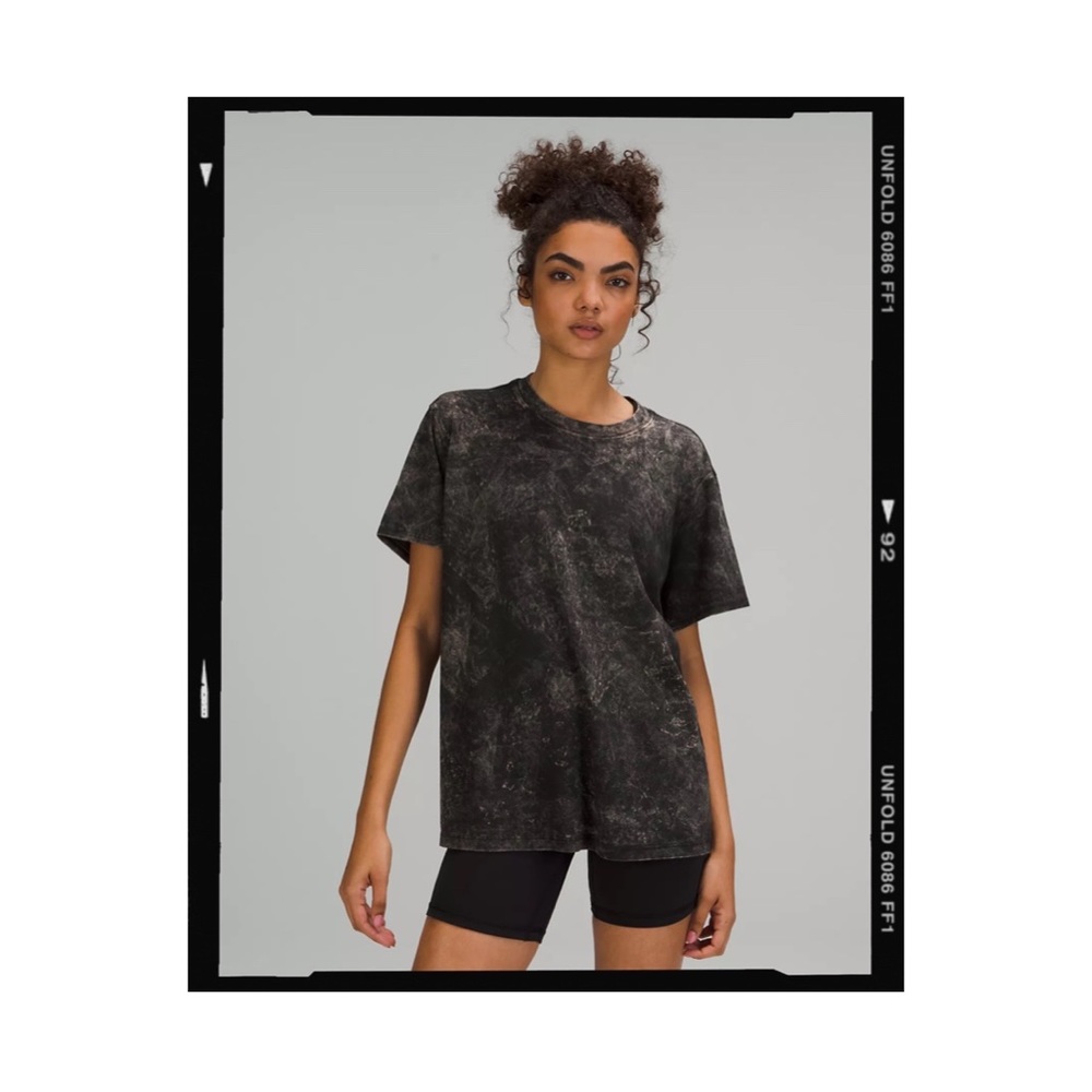 Lululemon All Yours Short Sleeve Tee in Cloudy Wash Black